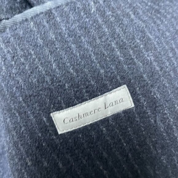 Canali Mens Black Pinstripe Cashmere Overcoat 3-Button 46R Made In Italy c159 - Picture 5 of 14